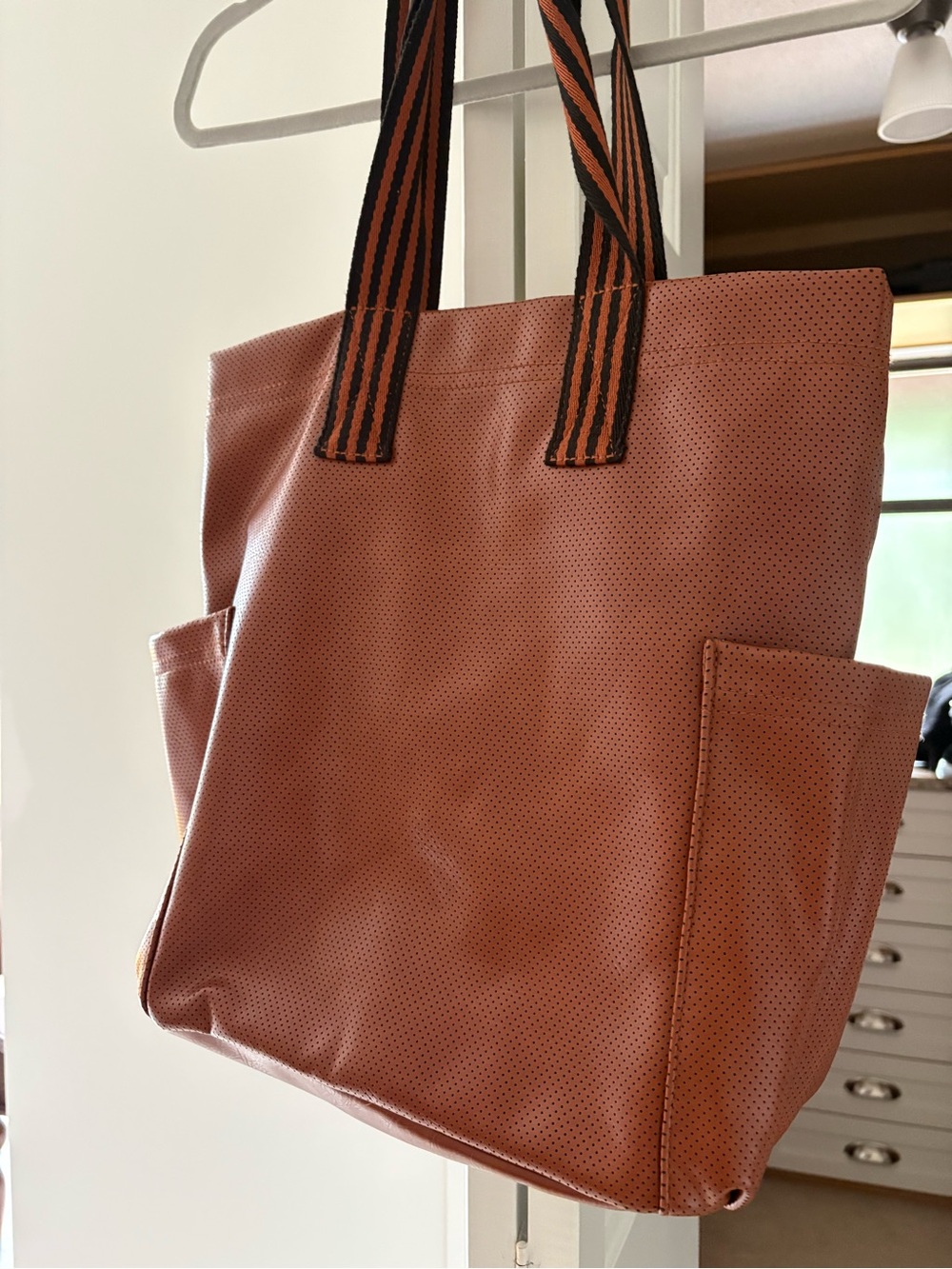 Universal Thread Goods Co. perforated faux-leather tote